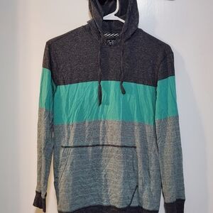 Point Zero Charcoal and White Striped Hoodie